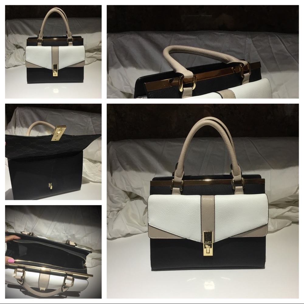 Aldo Neutral handbag with gold hardware.